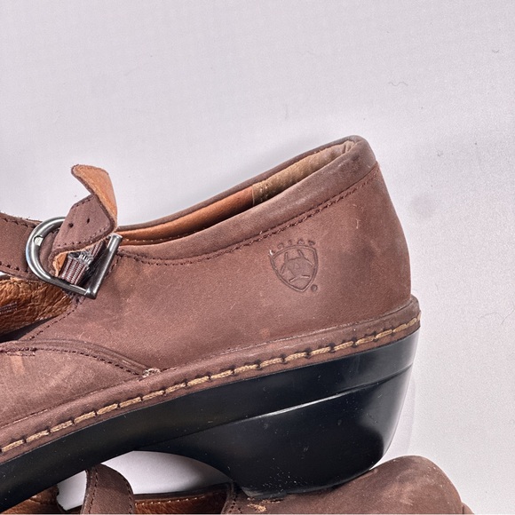 Ariat Womens Caroline Comfort Mary Jane Leather Wedge Brown 7.5 - Picture 4 of 9